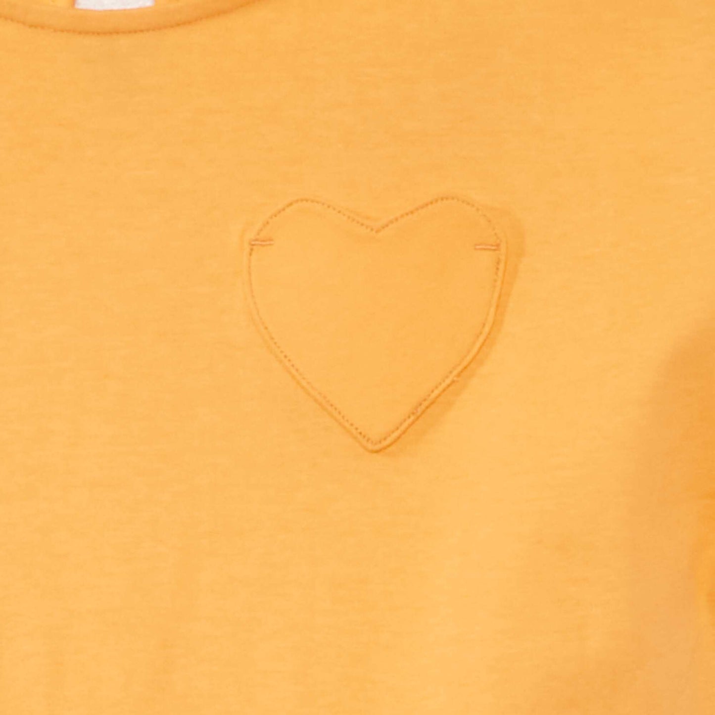 T-shirt uni avec poche cœur orange abricot